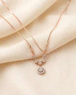 Gold Plated Oval Ruby Gemstone Floral Pendant Necklace with CZ Crystals