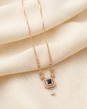 Gold Plated Oval Ruby Gemstone Floral Pendant Necklace with CZ Crystals